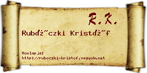 Rubóczki Kristóf névjegykártya
