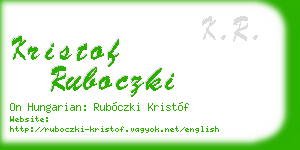 kristof ruboczki business card